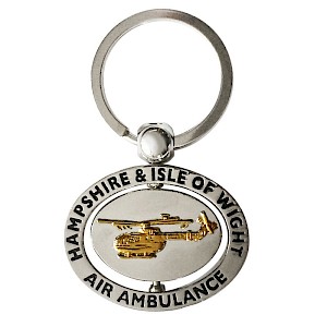 Nickel relief stamped spinner keyring air ambulance Thumbnail