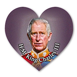 MDF Heart Shaped HM King Charles Third 3rd III Fridge Magnet Thumbnail