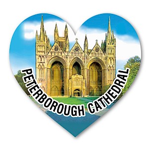 MDF Heart Shaped Fridge Magnet Peterborough Cathedral Heritage Thumbnail