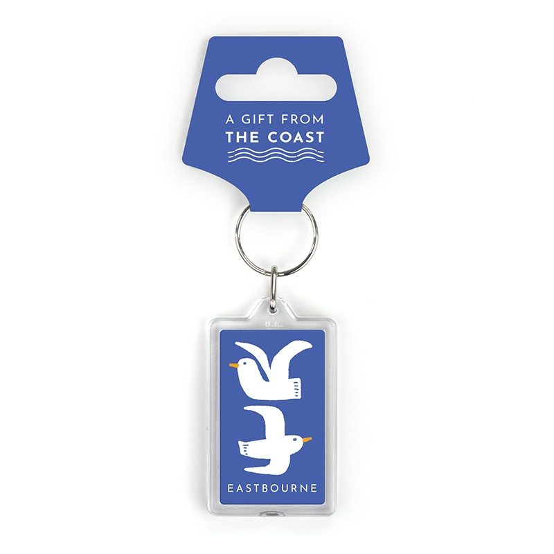 Acrylic Keyring with Hanger Coastal Range seagulls