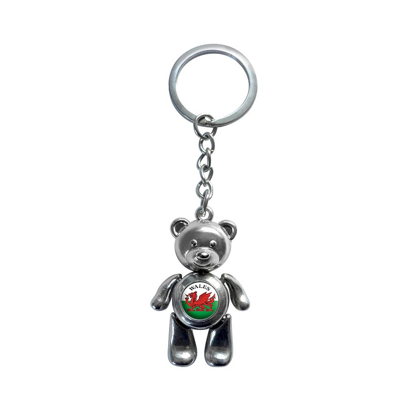 jointed teddy keyring Wales