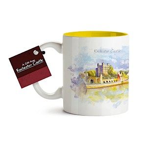 11oz Ceramic Mug with Inner Yellow Glaze Thumbnail