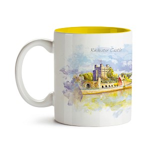11oz Ceramic Mug with Inner Yellow Glaze Thumbnail