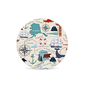 Alaska Single Cork Backed Coaster Round Thumbnail