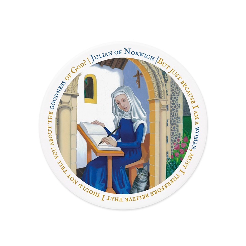 Julian of Norwich Shrine Single Cork Backed Coaster Round