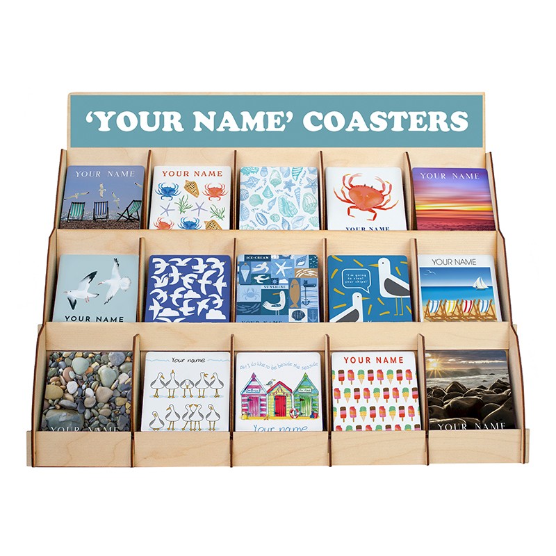 15 pocket coaster display stand seaside coastal
