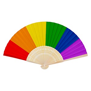 Bamboo Folding Hand Fan Raindow Pride Thumbnail