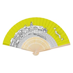 Bamboo Folding Hand Fan Sussex Illustration Thumbnail