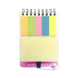 Memo Sticker Notepad with Ballpen Pink Thumbnail