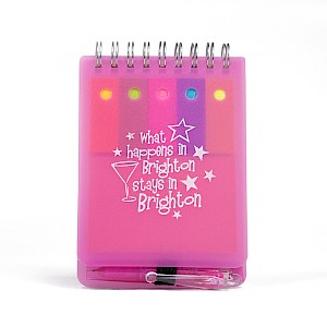 Pink Memo Sticker Notepad with Ballpen brighton Thumbnail