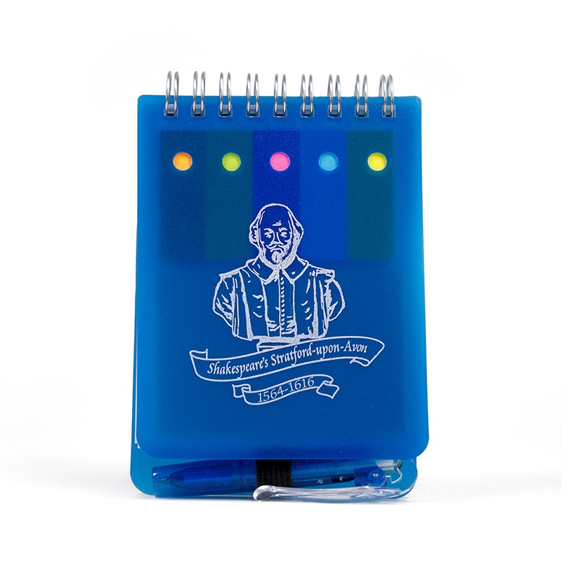 Memo Sticker Notepad with Ballpen Blue Shakeapeare