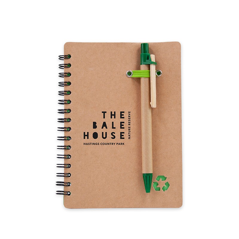 Recycled Notepad with Pen the bale house
