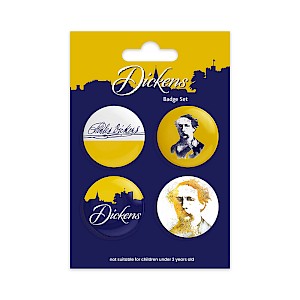 Dickens Set of 4 x 38mm Button Badges Thumbnail