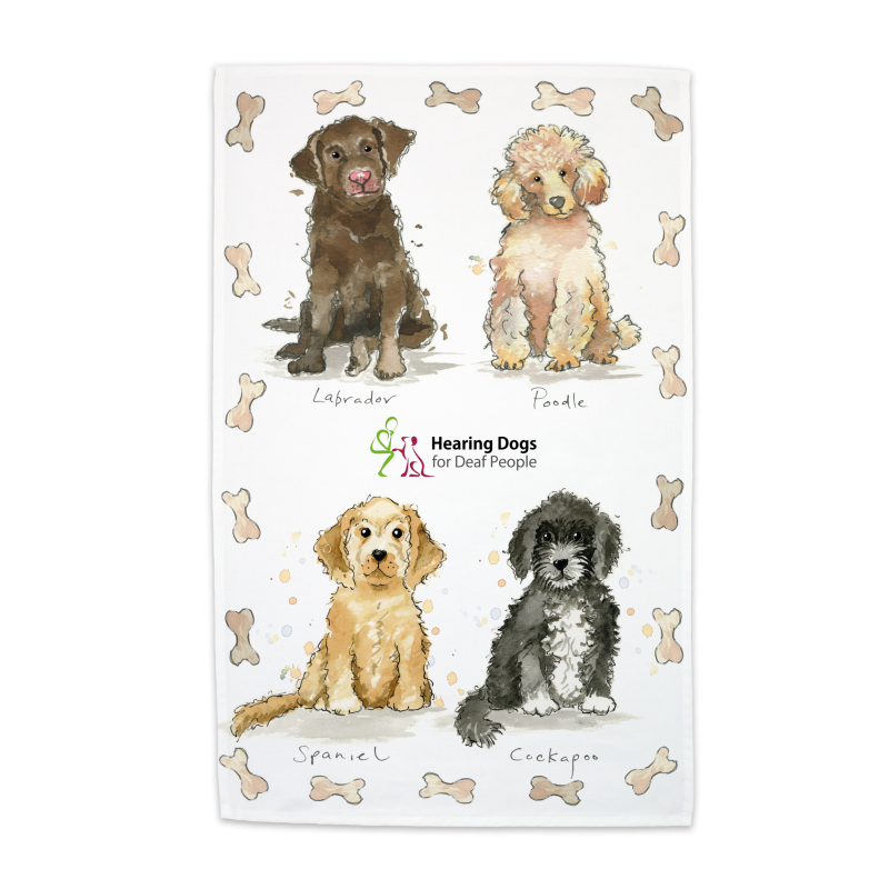 Full Colour Tea Towel Hearing Dogs