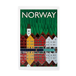 Full Colour Tea Towel UK Printed bergen norway Thumbnail
