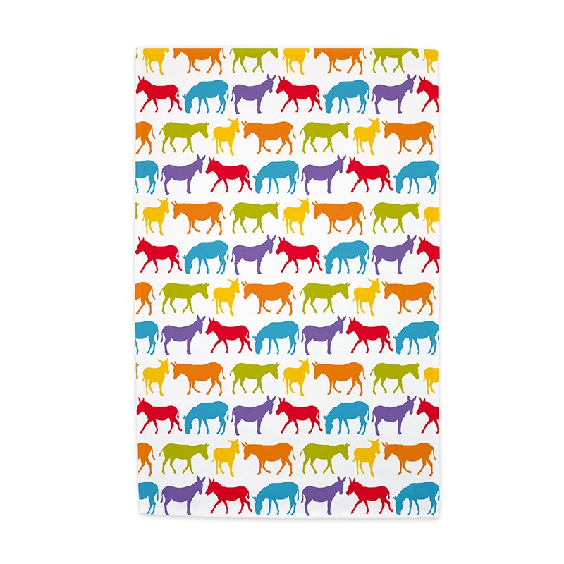 Full Colour Tea Towel UK Printed donkey world
