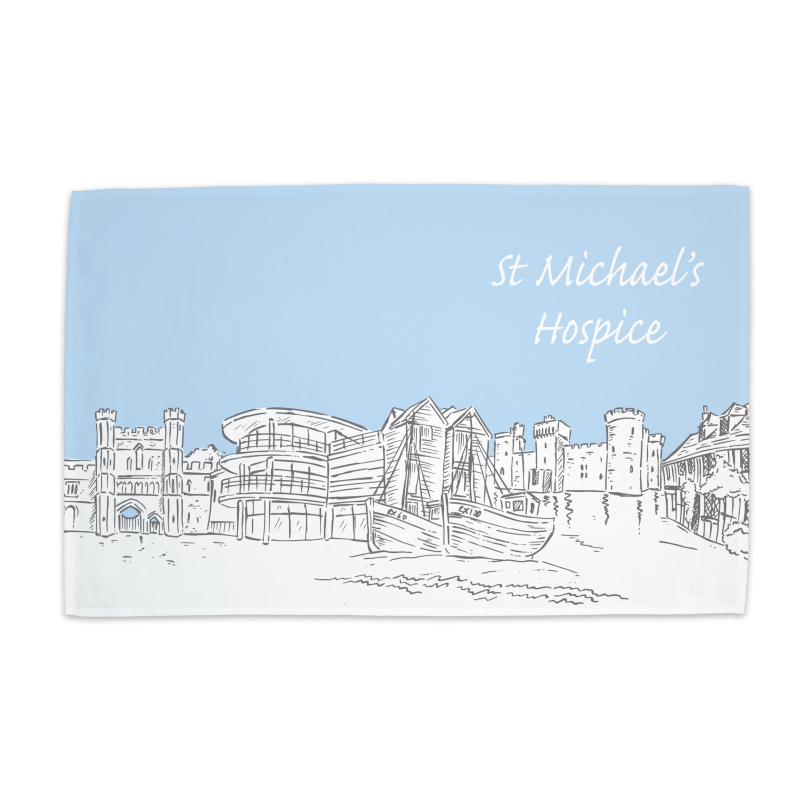 Full Colour Tea Towel UK Printed St Michaels Hospice