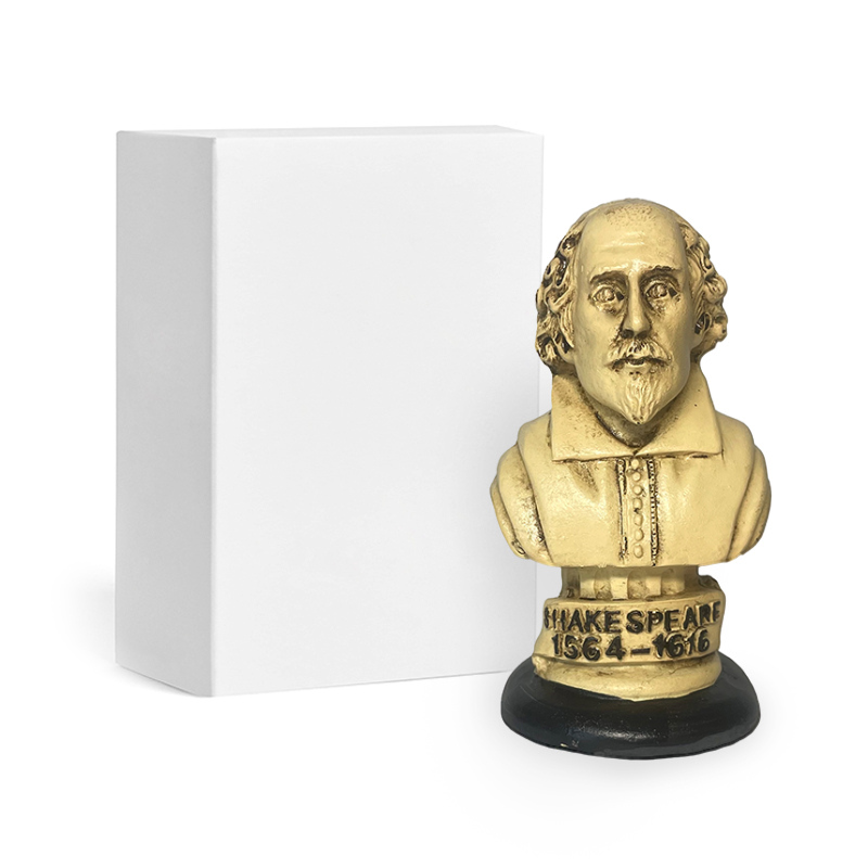 Shakespeare resin model with white box