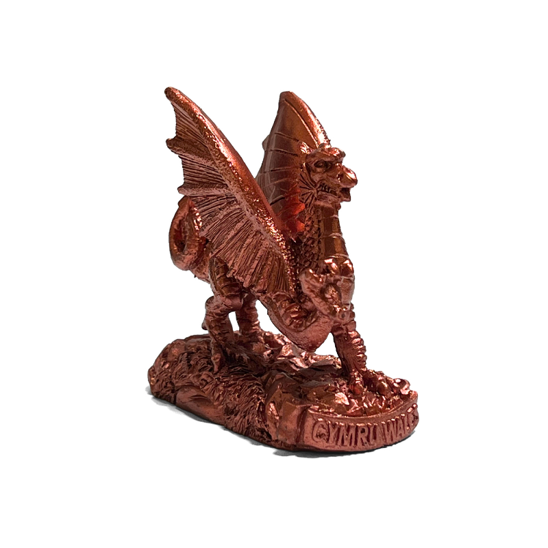 welsh dragon rose gold resin model