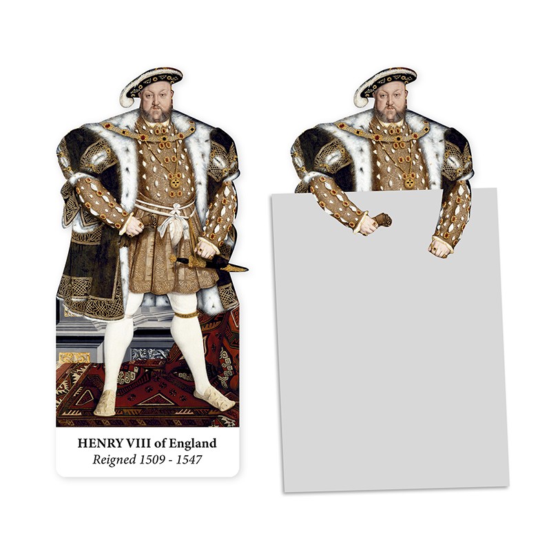 Henry VIII character card die cut bookmark