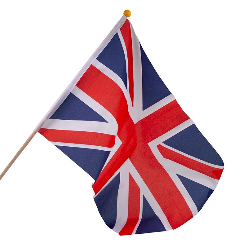 18" x 12" Hand Waving Flag Great Britain Union Jack