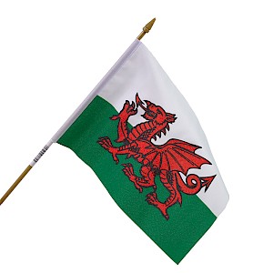 Small hand waving flag wales Thumbnail