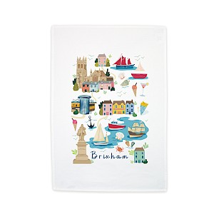 In House Placement Print Tea Towel Brixham Thumbnail