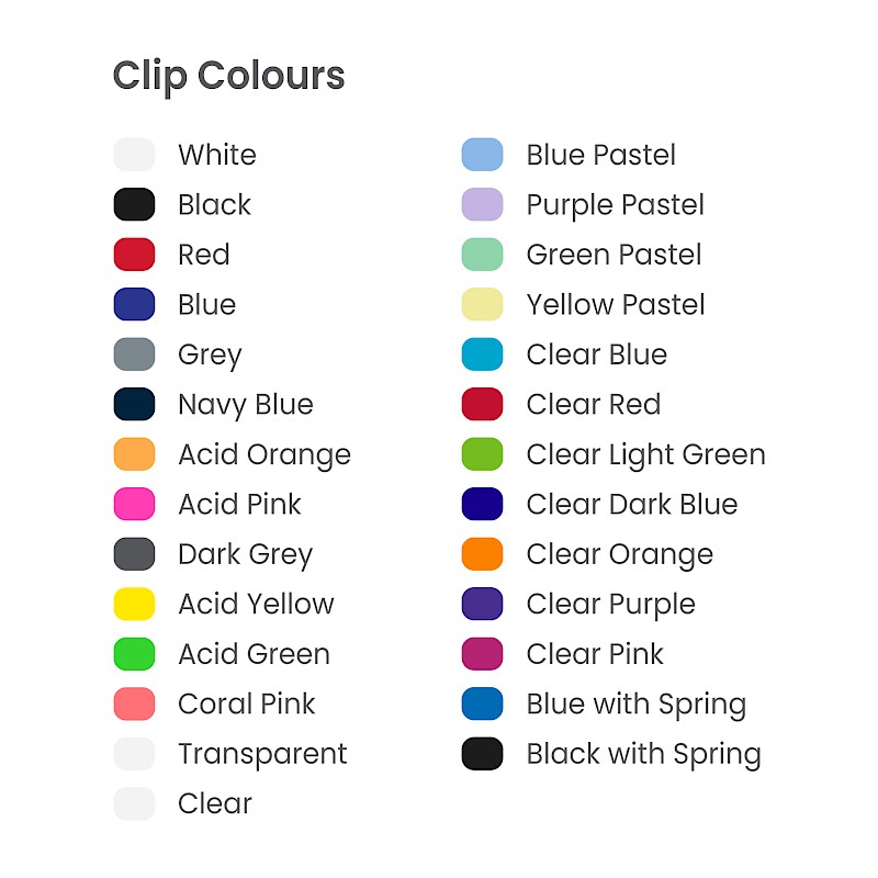 Clip Colour Options