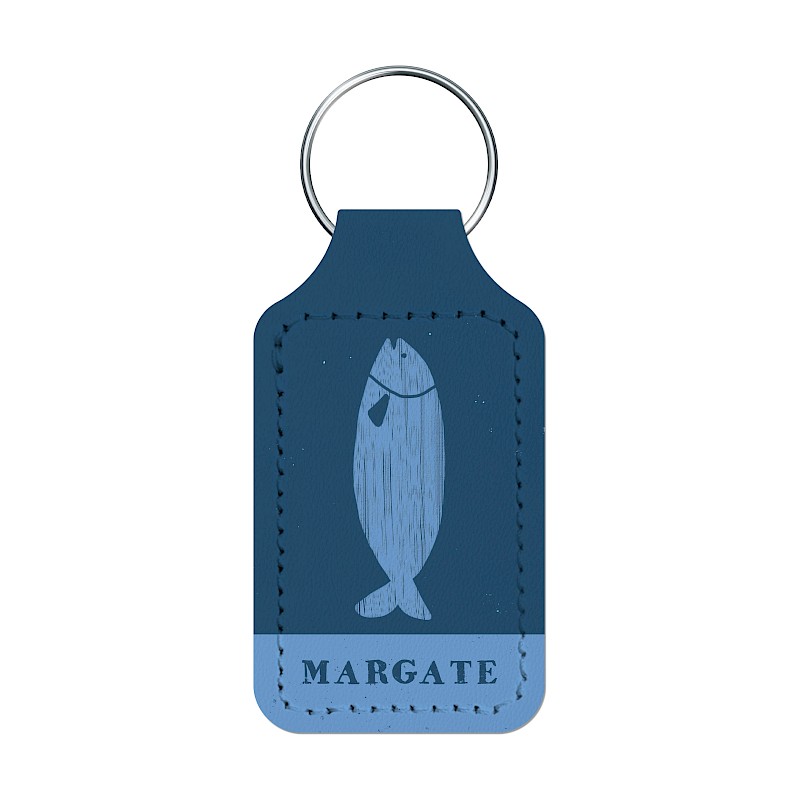 Margate fish leather keyring