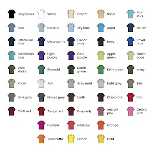 colour t shirt swatches Thumbnail