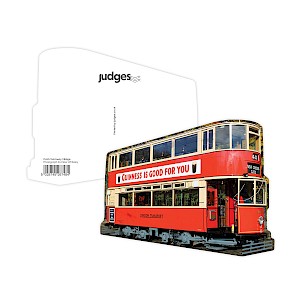 Die cut Postcard of a vintage tram Thumbnail
