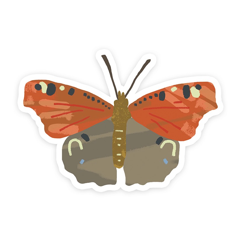 die cut postcard bale house wildlife butterfly