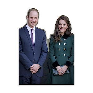 die cut postcard william and kate royal Thumbnail